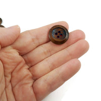 Olive natural wood buttons, 15mm, 20mm, Classic walnut sewing buttons, Made in Italy