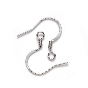 Stainless steel flat french earring hooks, 20 pcs (10 pairs) hypoallergenic ear wire, Silver, Gold, Rose gold