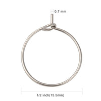 Surgical stainless steel hoops, Hypoallergenic earring findings, 15mm, 20mm, 25mm, 30mm hoops for jewelry making