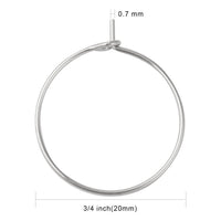 10 Surgical stainless steel hoops, 4 sizes available