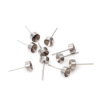 10 rhinestone cup earring posts, Hypoallergenic stainless steel studs, High-quality earring findings