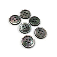 Grey mother of pearl buttons, Natural black lip shell sewing buttons, 4 sizes available