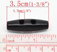 Black wooden toggle sewing buttons
