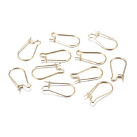 18K gold plated kidney earring hooks, 10pcs (5 pairs) stainless steel ear wires, Hypoallergenic jewelry making