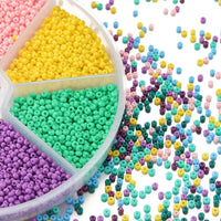2mm glass seed beads kit, 6300 assorted rainbow beads, Jewelry making set