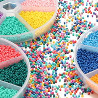 2mm glass seed beads kit, 6300 assorted rainbow beads, Jewelry making set