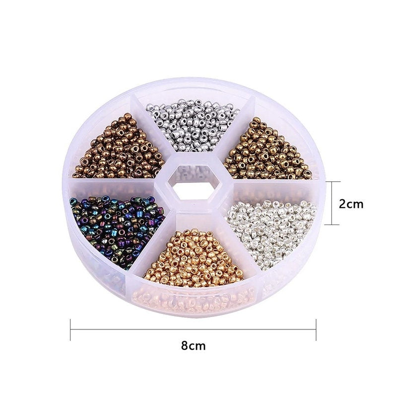 2mm glass seed beads kit, 4800 assorted mixed beads, Jewelry making set