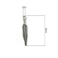 10 Pendentifs plume argent de 29mm - Sans nickel, sans plomb et sans cadmium