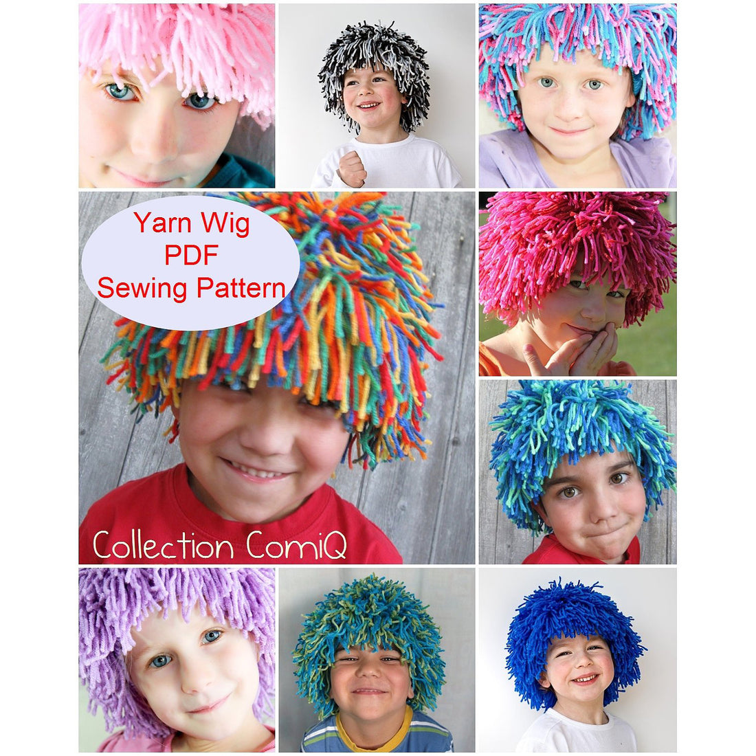 Patron perruque en laine - DIY Costume pour enfant et adulte - Tutoriel PDF