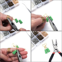 Earring making starter kit, Hooks and jump rings 1125pcs, Hypoallergenic nickel free jewelry findings
