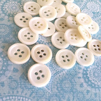 Mother of pearl buttons, Natural shell sewing buttons, 4 sizes available, 4 holes white shirt buttons