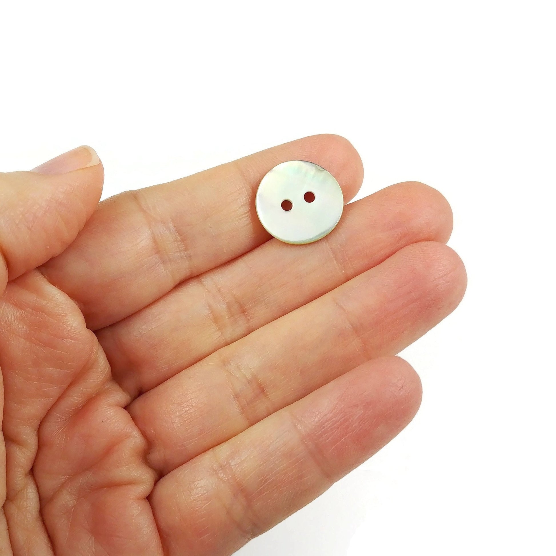 Natural agoya shell buttons, 4 sizes available, Raw pearl sewing buttons