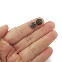 Grey mother of pearl buttons, Natural black lip shell sewing buttons, 4 sizes available