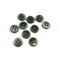Grey mother of pearl buttons, Natural black lip shell sewing buttons, 4 sizes available