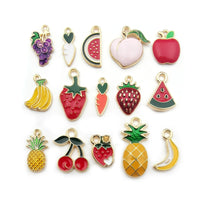 30 fun assorted enamel charms, Nickel free metal pendants, Cute mixed shapes for jewelry making