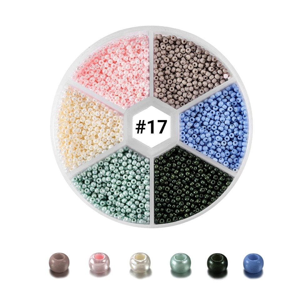 2mm glass seed beads kit, 4800 assorted mixed beads, Jewelry making set