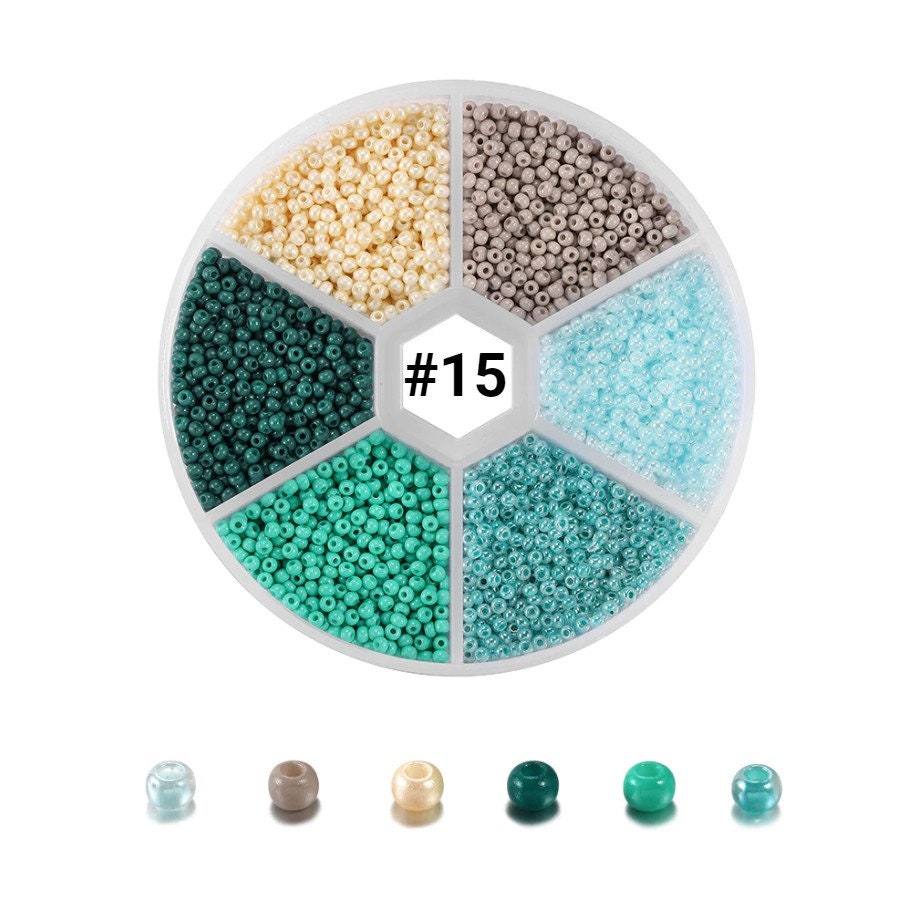 2mm glass seed beads kit, 4800 assorted mixed beads, Jewelry making set