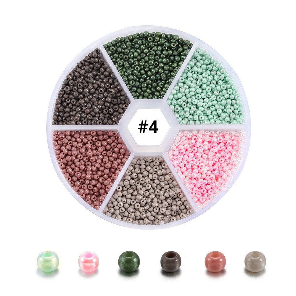2mm glass seed beads kit, 4800 assorted mixed beads, Jewelry making set