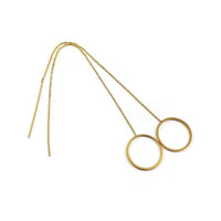 18K gold plated chain earwire, Hypoallergenic nickel free ear thread, Circle, heart or drop connector 
