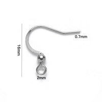 Stainless steel flat french earring hooks, 20 pcs (10 pairs) hypoallergenic ear wire, Silver, Gold