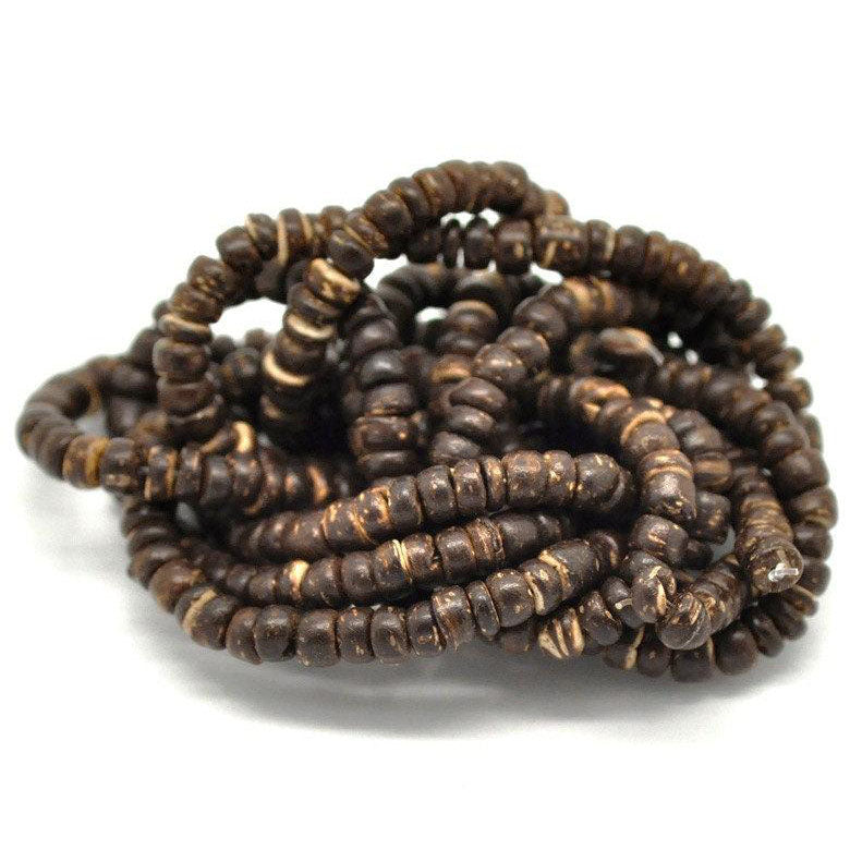 5mm Coconut Rondelle Beads - Five colors available