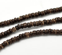 5mm Coconut Rondelle Beads - Five colors available