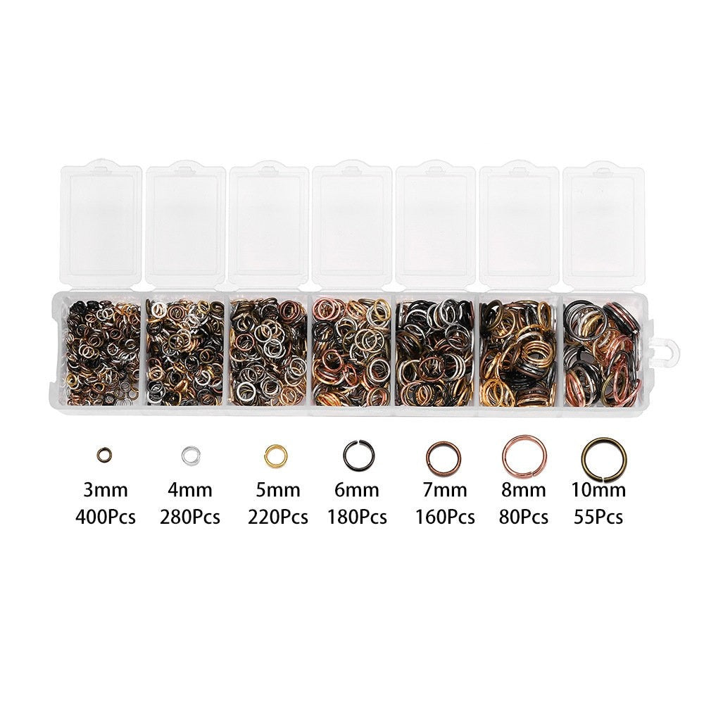 Jump ring starter kit, 1370pcs assorted sizes, Nickel free