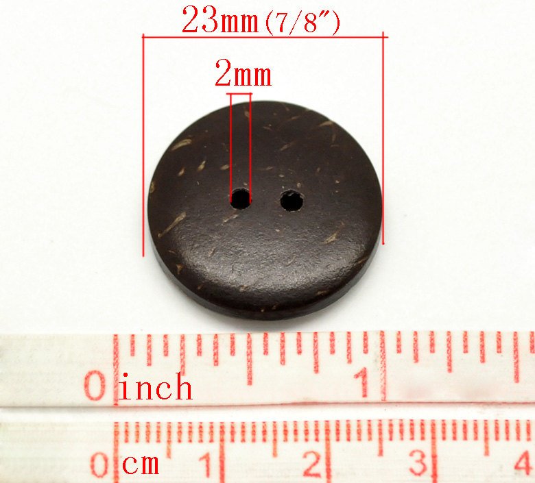 1 Coconut wooden button, 8 sizes available