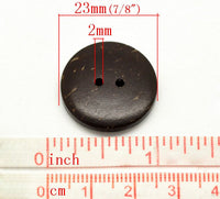 1 Coconut wooden button, 8 sizes available