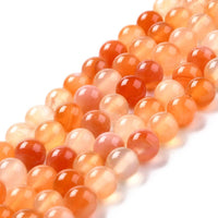 4mm, 6mm, 8mm carnelian beads, Red agate gemstone beads, Round natural stone beads for jewelry making