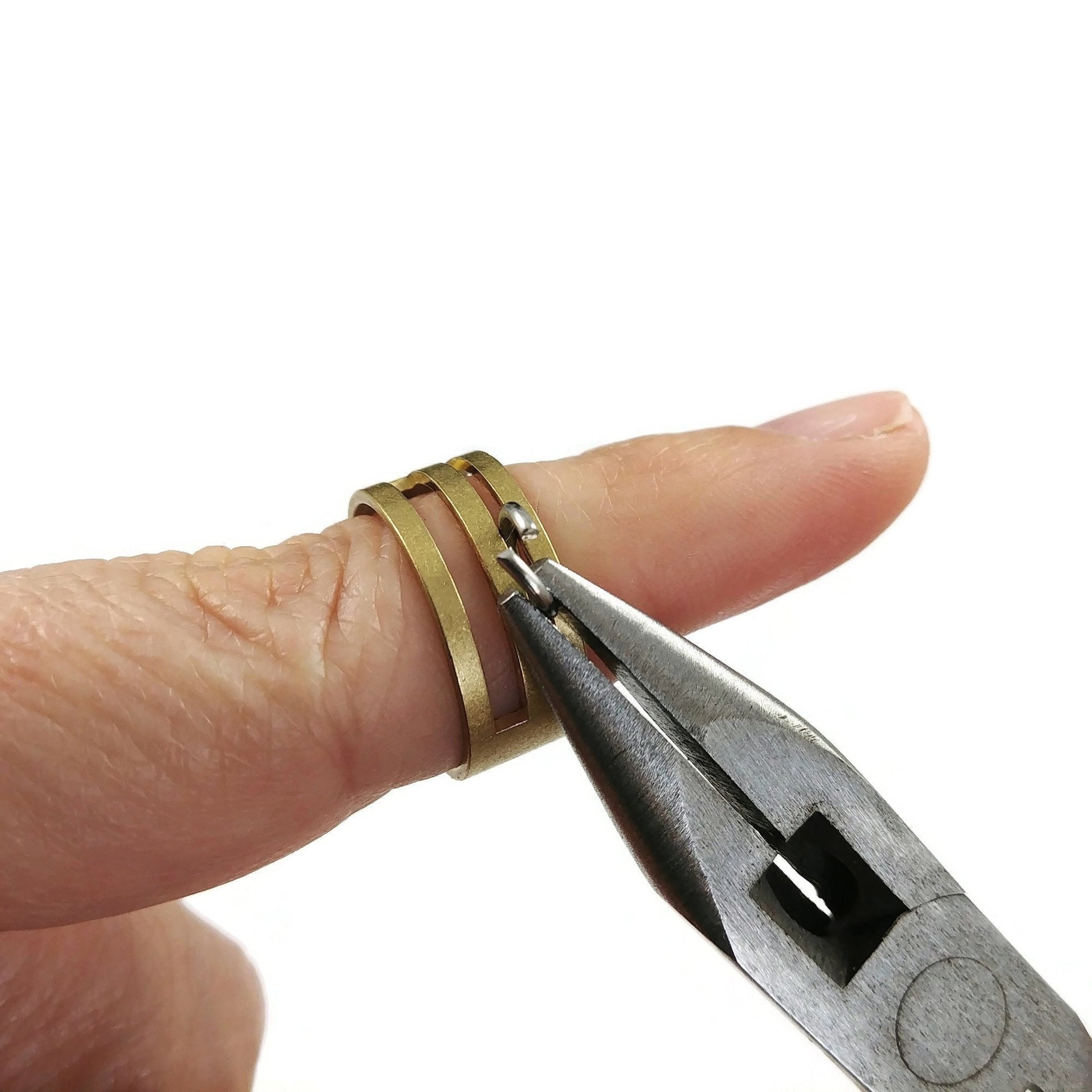 Jump ring opener closer tool, Jewelry making finger tool, Gold, Silver, Bronze