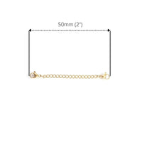 2" necklace extender, Stainless steel chain extender, Adjustable bracelet part, 21K gold plated, Silver