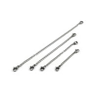 Necklace extender, Stainless steel chain extender, Adjustable bracelet part, 21K gold plated, Silver