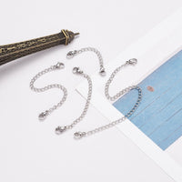 Necklace extender, Stainless steel chain extender, Adjustable bracelet part, 21K gold plated, Silver