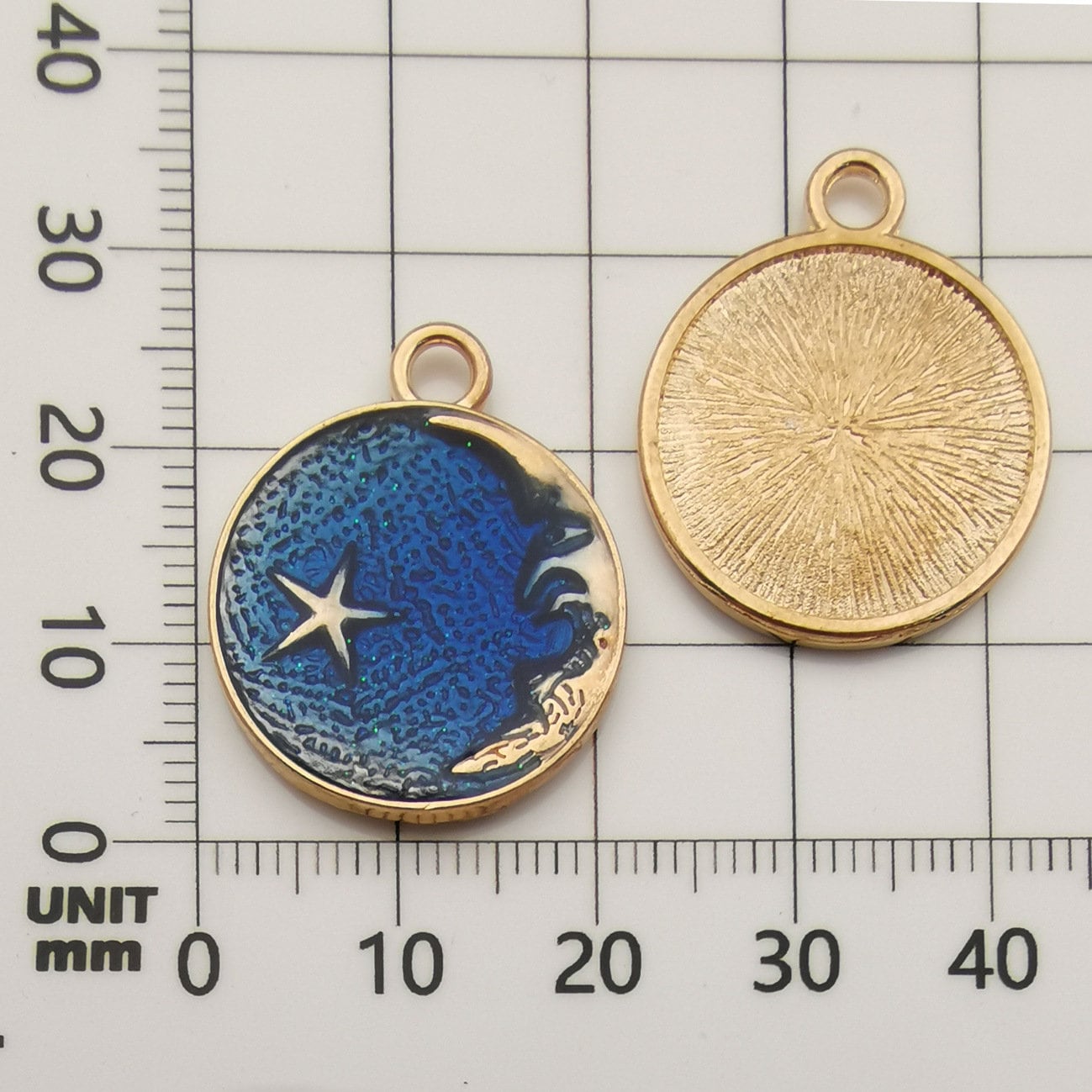 8 celestial assorted enamel charms, Nickel free metal pendants, Cute mixed shapes for jewelry making