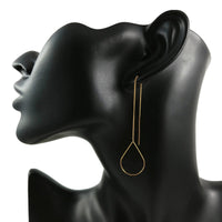 18K gold plated chain earwire, Hypoallergenic nickel free ear thread, Circle, heart or drop connector 