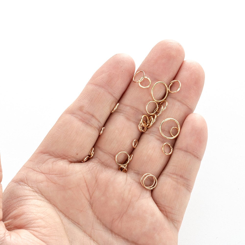 Gold jump ring kit, 1415pcs assorted sizes, Nickel free jewelry findings, 4mm 5mm 6mm 7mm 8mm 10mm