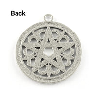Silver pentagram pendant, 40mm nickel free metal pendants, Big pentacle star charms for jewelry making