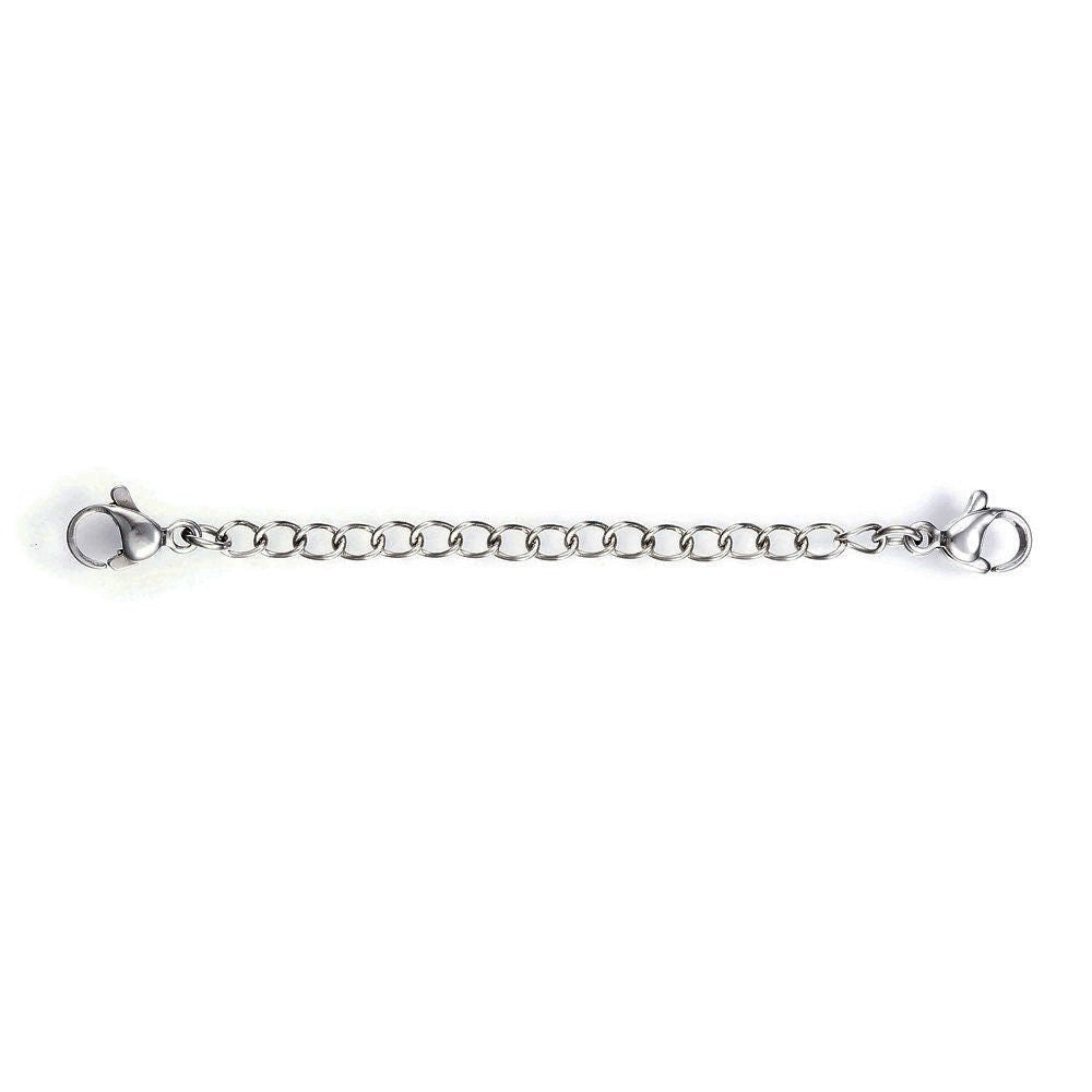 2" necklace extender, Stainless steel chain extender, Adjustable bracelet part, 21K gold plated, Silver
