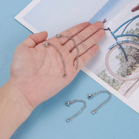 2.75" necklace extender, Stainless steel chain extender, Adjustable bracelet part, Gold, Silver