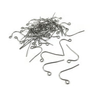 Surgical stainless steel hooks, 21 gauge earring findings, Hypoallergenic silver earwire, Jewelry making