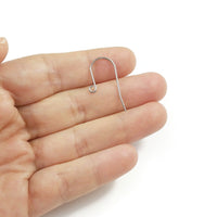 Surgical stainless steel hooks, Minimalist earring findings, Hypoallergenic silver earwire, Jewelry making