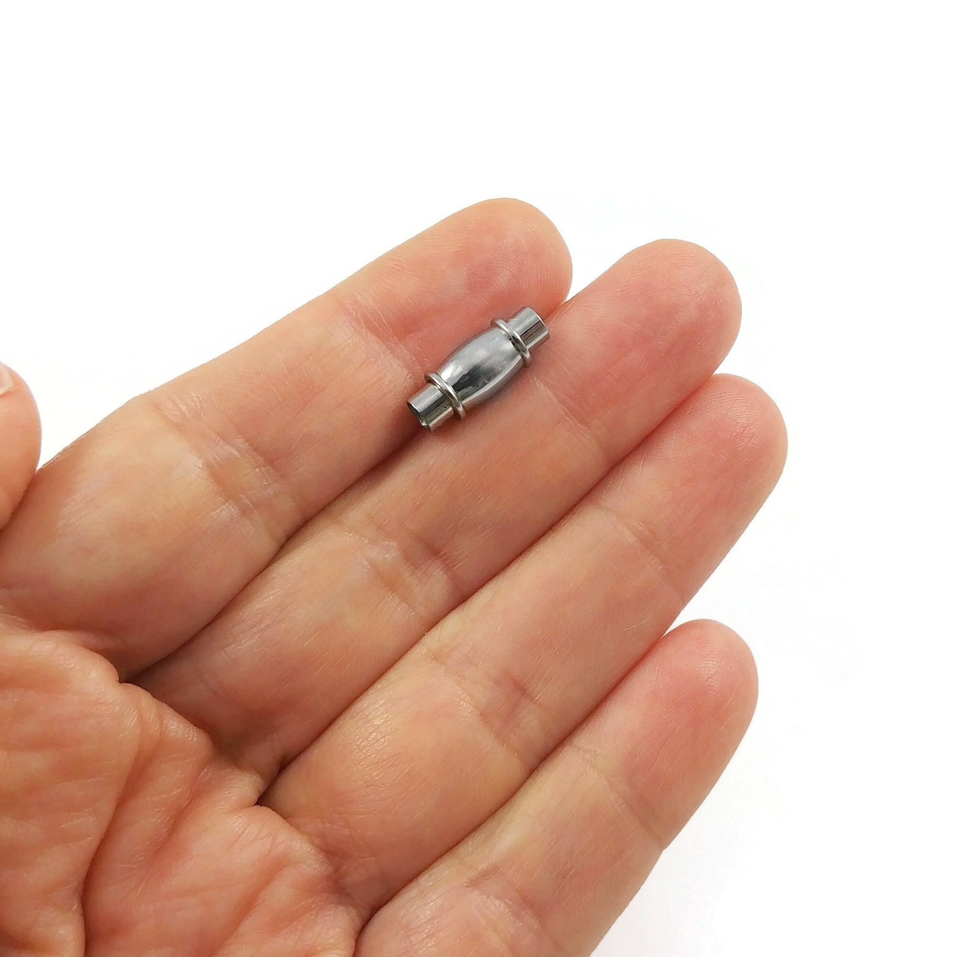 Stainless steel magnetic clasps, Fits 3mm, Jewelry making cord ends, Bracelet and necklace findings