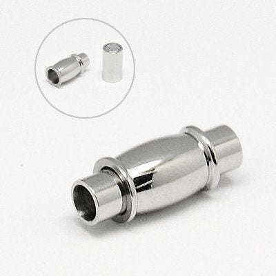 Stainless steel magnetic clasps, Fits 3mm, Jewelry making cord ends, Bracelet and necklace findings
