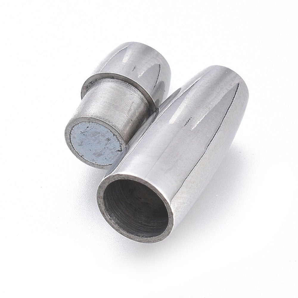 Stainless steel magnetic clasps, Fits 3mm, Jewelry making cord ends, Bracelet and necklace findings