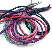 Tiny colorful coconut beads, 3mm wooden seed beads, Spacer beads for jewelry making