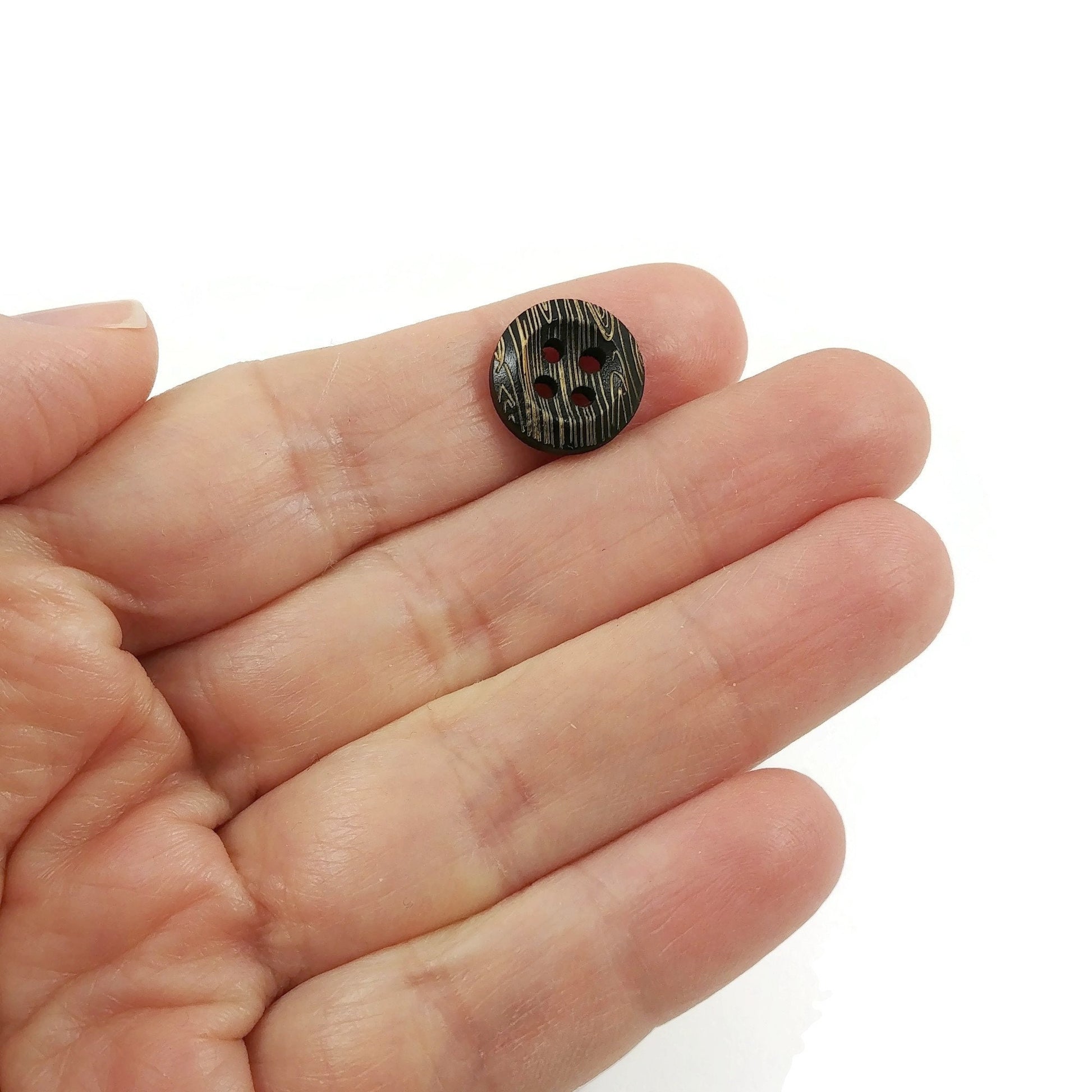 13mm dark wooden buttons, 4 holes shirt sewing buttons, 10 small buttons for knitting