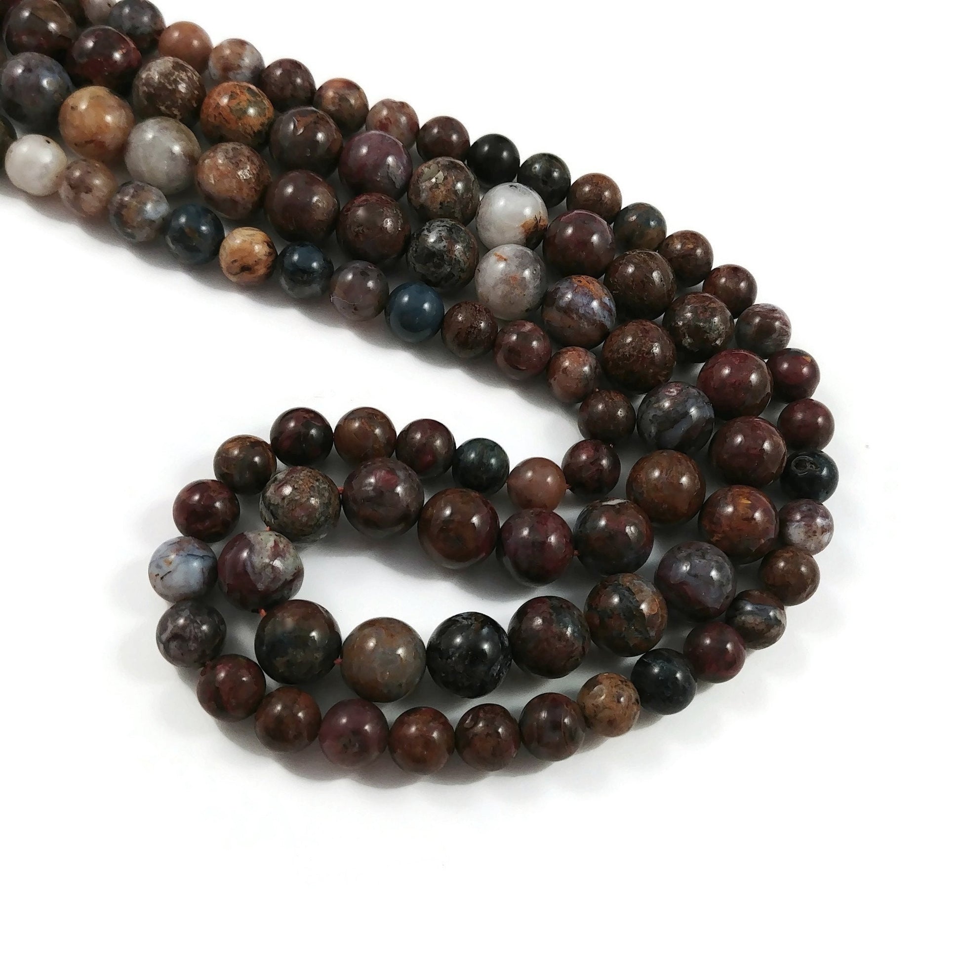 Natural pietersite beads, Strands 6mm or 8mm, Round meditation stone beads, Gemstone beads for jewelry making