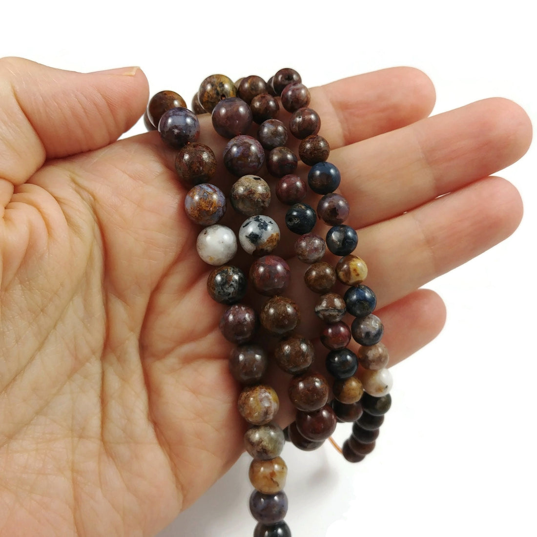 Natural pietersite beads, Strands 6mm or 8mm, Round meditation stone beads, Gemstone beads for jewelry making
