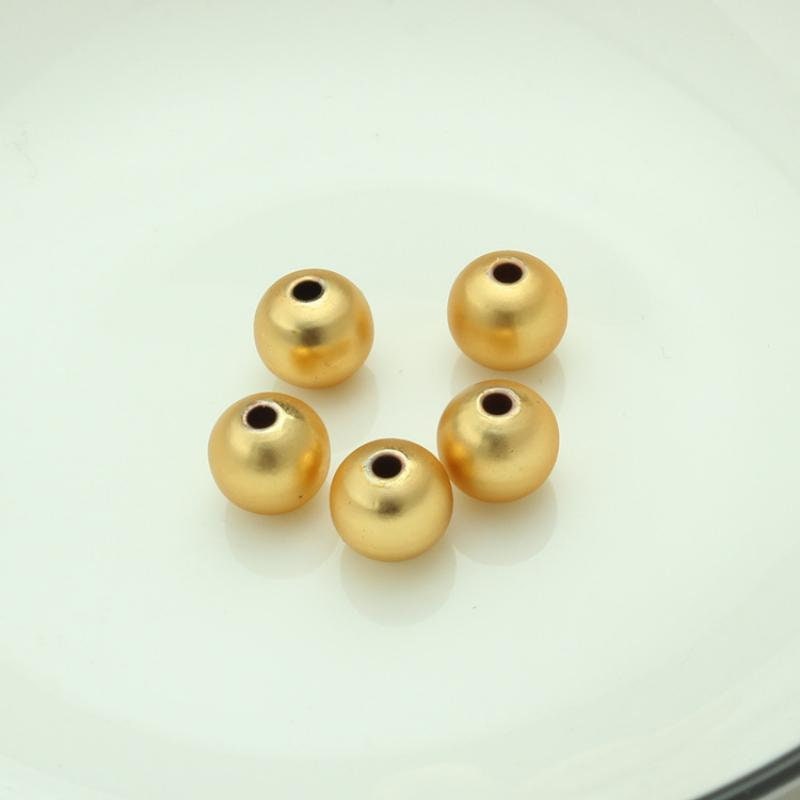 Matte gold beads, 3mm/4mm/5mm/6mm, 18K gold plated beads, Jewelry making nickel-free metal beads